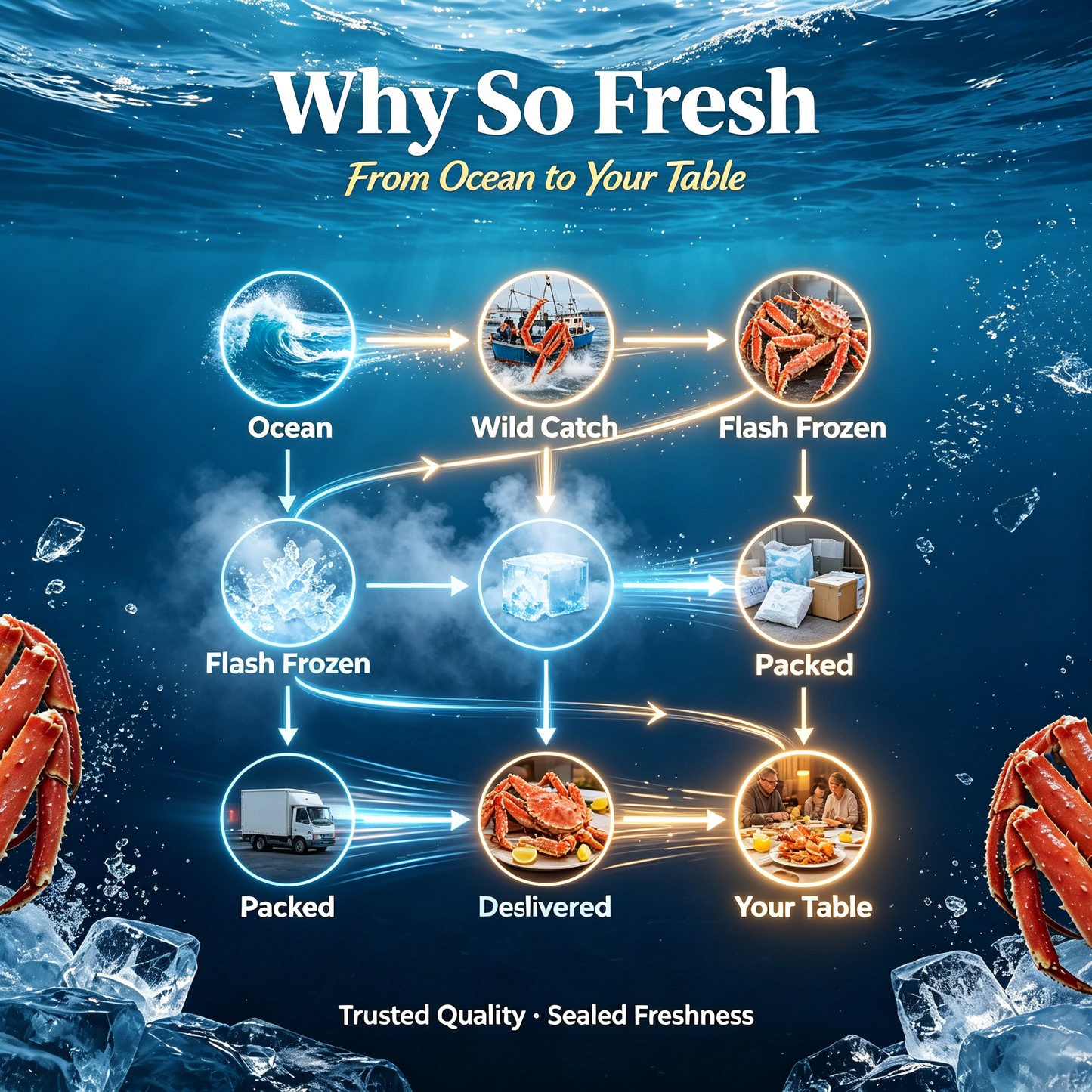 Premium Alaskan King Crab Legs | Flash Frozen for Peak Freshness